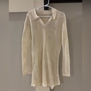 Cream Knit Women's top or coverup